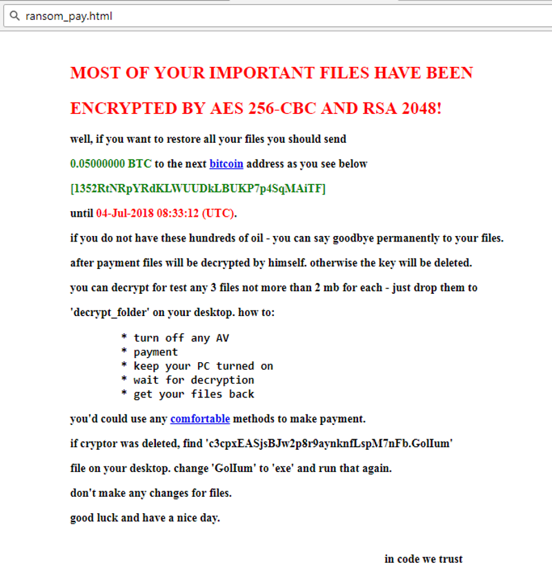 Winsecure Ransomware