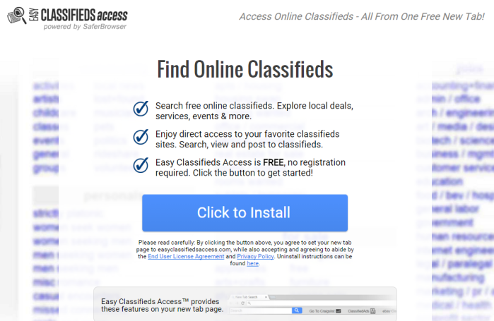 Easy Classifieds Access
