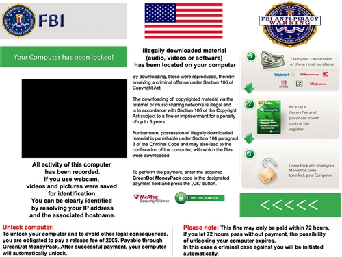 FBI Anti Piracy Virus