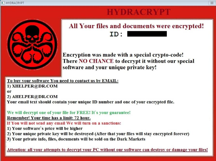 HYDRACRYPT Ransomware
