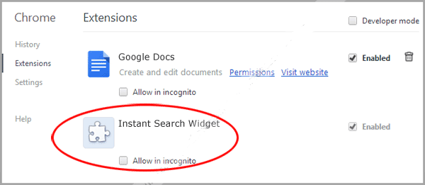 Instant Search Widget