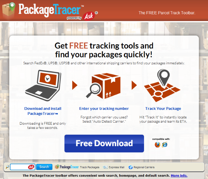 PackageTracer Toolbar