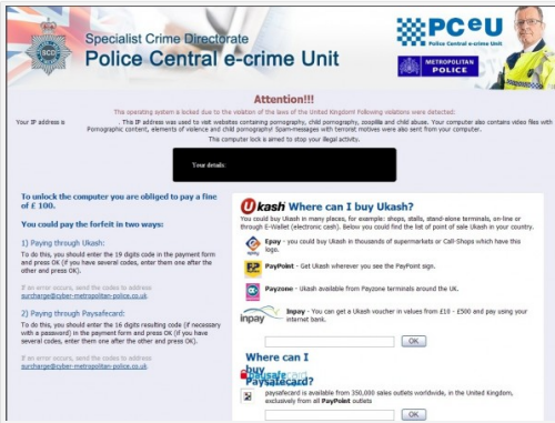 Police Central E-Crime Unit Virus