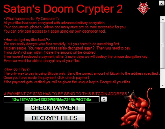 Satan's Doom Crypter Ransomware