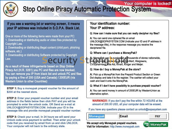Stop Online Piracy Automatic Protection System Virus