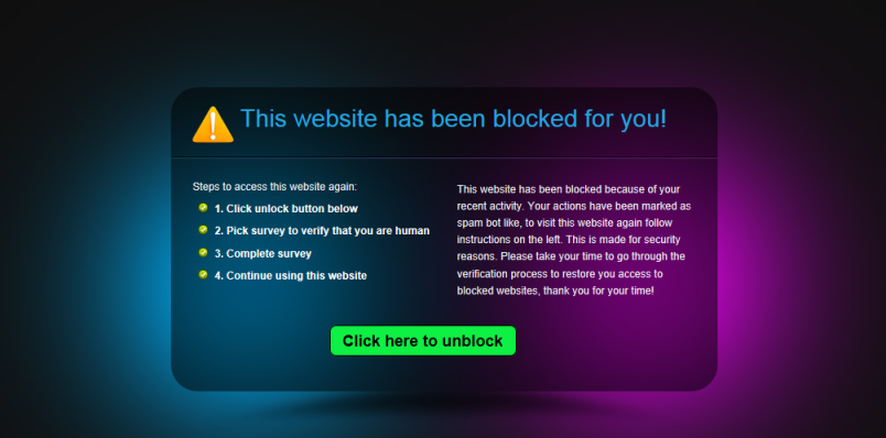 This Website Has Been Blocked For You Virus